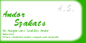 andor szakats business card
